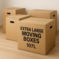 20X EXTRA LARGE MOVING BOXES 107LT CAPACITY, NEW UNUSED, RRP £225