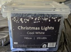 BULK LOT OF 120 BRAND NEW 370 COOL WHITE LED CHRISTMAS LIGHTS MASSIVE RESALE POTENTIAL