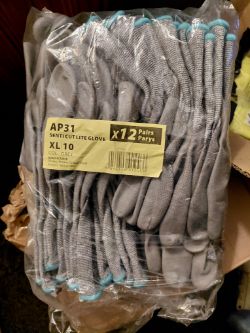 WORK GLOVES 5X PACKS OF 12 PORTWEST NEW