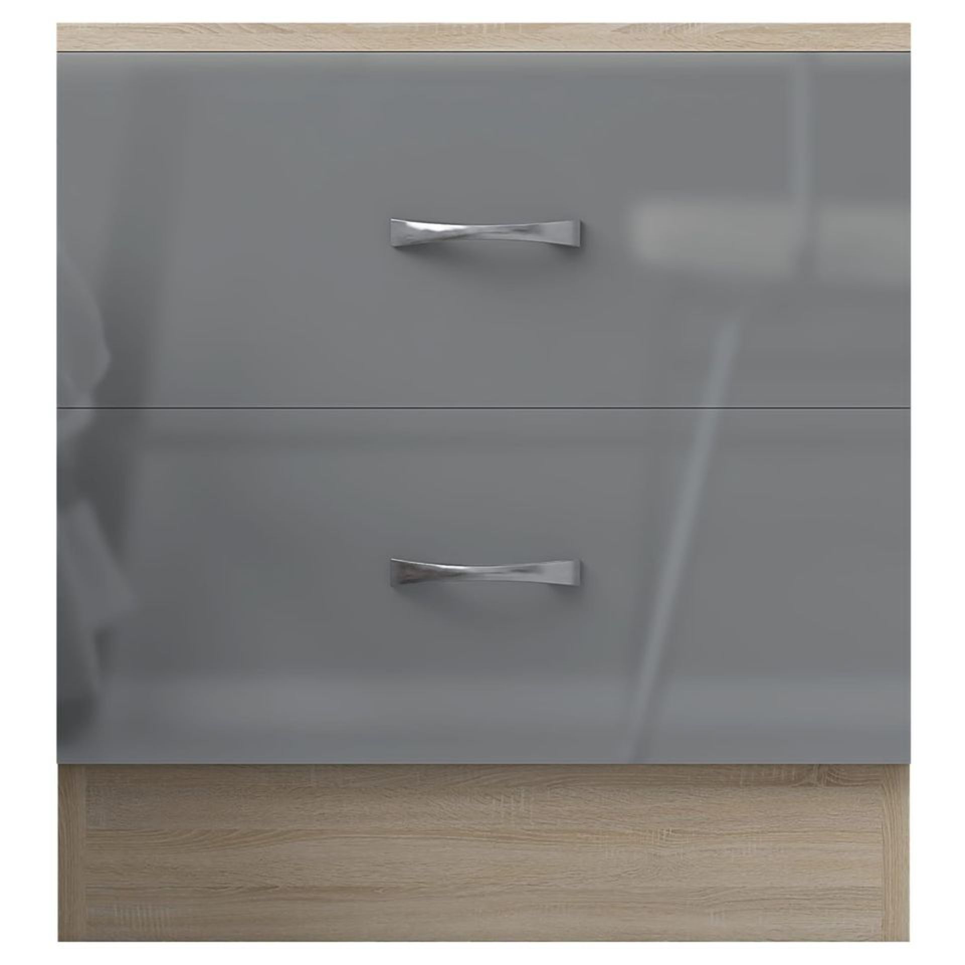 10 X CHEST AND 10 X BEDSIDE - BRAND NEW FLATPACKED GREY GLOSS ON SONOMA OAK - Image 8 of 9