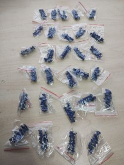 LAPIS CRYSTAL CHIP SMALL SS BEADED HANGING EARRING SETS - JOBLOT OF 29- BRAND NEW