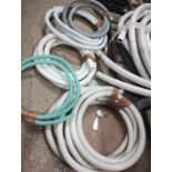 JOBLOT OF 8 LARGE ROLLS OF SWIMMING POOL PIPE AND HOSES - EVERYTHING YOU SEE