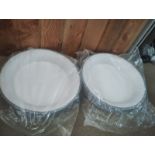 JOBLOT OF 2 LARGE ROUND GREY & WHITE LED CEILING LIGHTS – BRAND NEW WITH FITTINGS – 455MM X 60MM