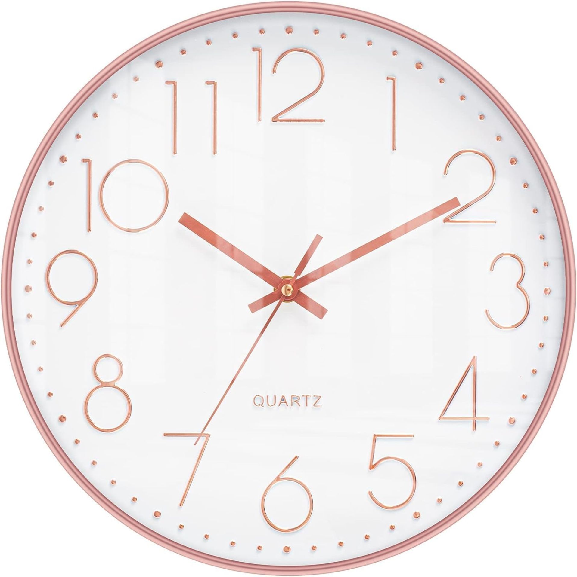 20 X 12" ROSE GOLD WALL CLOCK WATERPROOF INDOOR OUTDOOR QUARTZ MOVEMENT - RRP £240 - Image 8 of 8