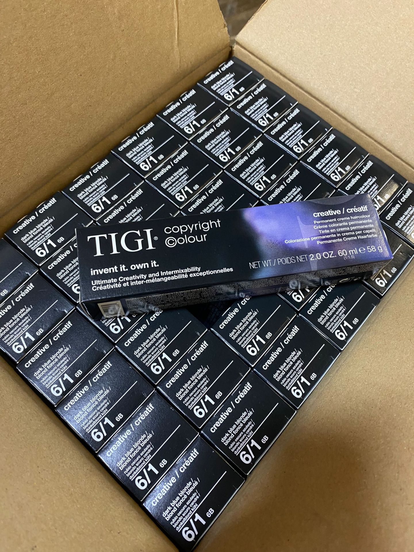 216 X MIX OF SHADES OF TIGI HAIR DYE 60ML, NO EXPIRY - GREAT FOR RESALE