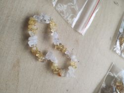 CITRINE AND CLEAR QUARTZ CRYSTAL CHIP BRACELET JOB LOT OF 23 - BRAND NEW