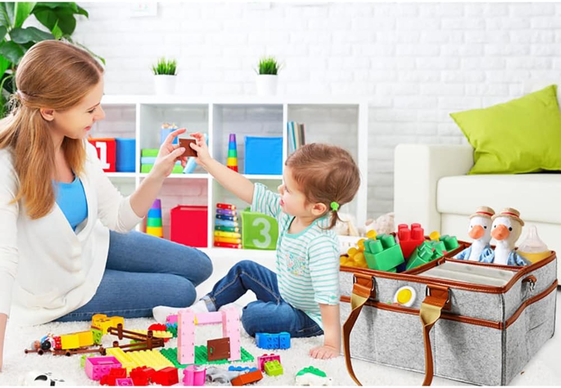 BABY NAPPY CADDY ORGANISER | BROWN STRIP - 300 PCS - PRICE RRP 8.99 - Image 5 of 6