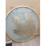 HANGING WALL ART DECORATION GOLD LEAF NEW BOX 65 CM