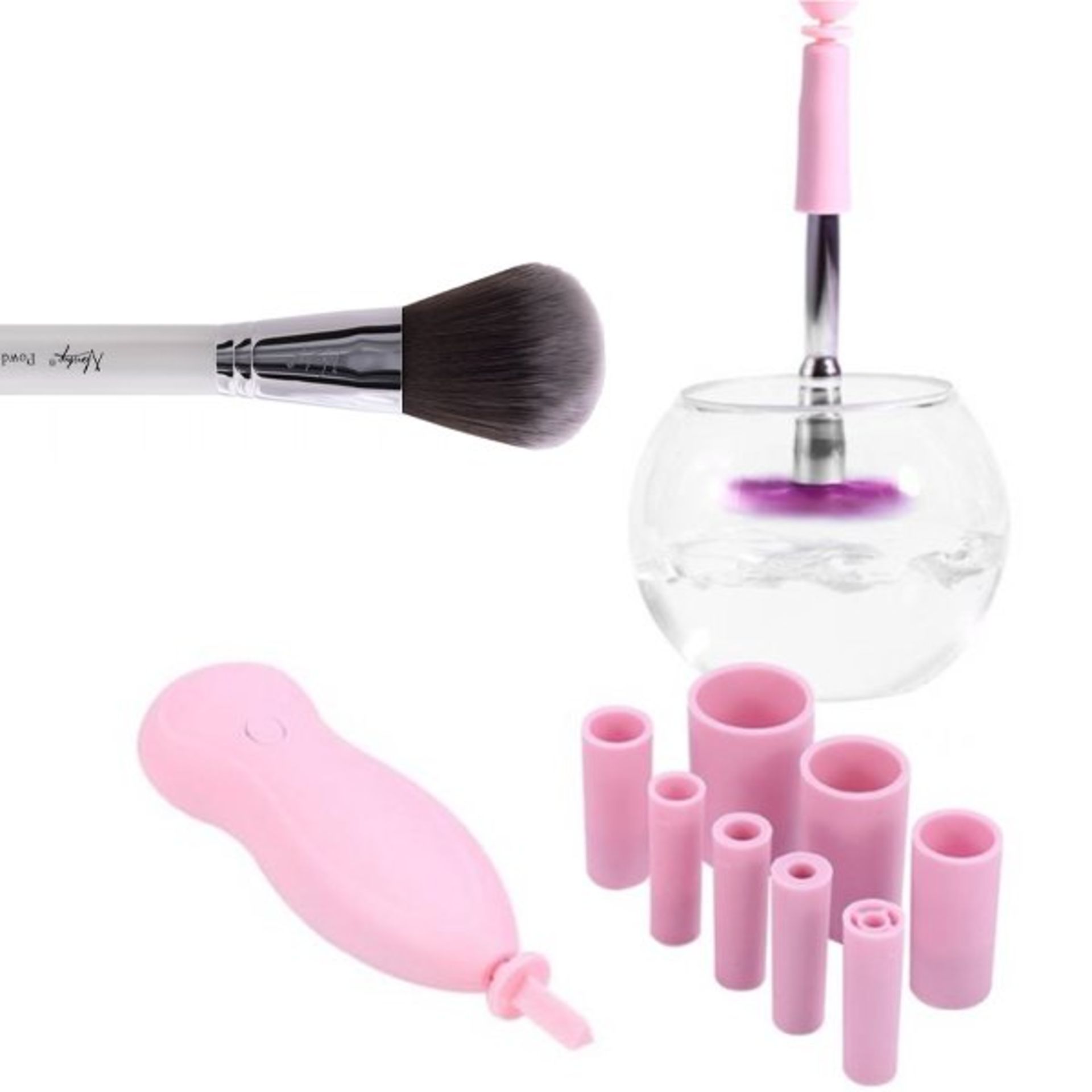 50 X ELECTRIC MAKE UP BRUSH CLEANER WITH ACCESSORIES 3 COLOURS - RRP £500 - Image 3 of 8