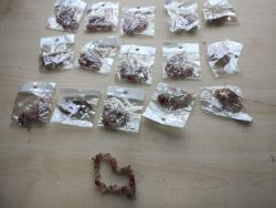 GOLD RUT + STRAWBERRY QUARTZ CRYSTAL CHIP BRACELET JOB LOT OF 16 - BRAND NEW