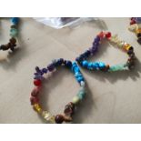 CHAKRA 2 RAINBOW CRYSTAL CHIP BRACELET JOB LOT OF 21- BRAND NEW
