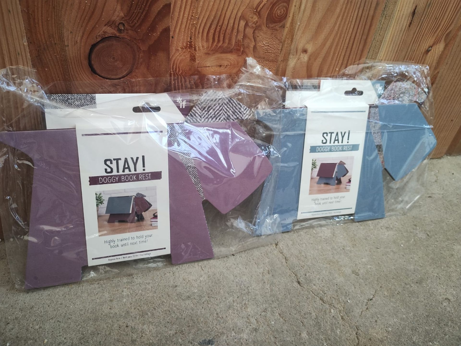 STAY! DOGGY BOOK RESTS - BLUE AND PURPLE -BRAND NEW IN ORIGINAL PACKAGING JOBLOT OF X2 - Image 2 of 4