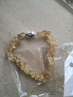CITERINE BUDDHA CHIP STONE BRACELETS - NEW IN ORIGINAL PACKAGING - JOBLOT OF 11