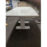 DINING TABLE WHITE GLOSS WITH CHOME LEG 180 CM NEW