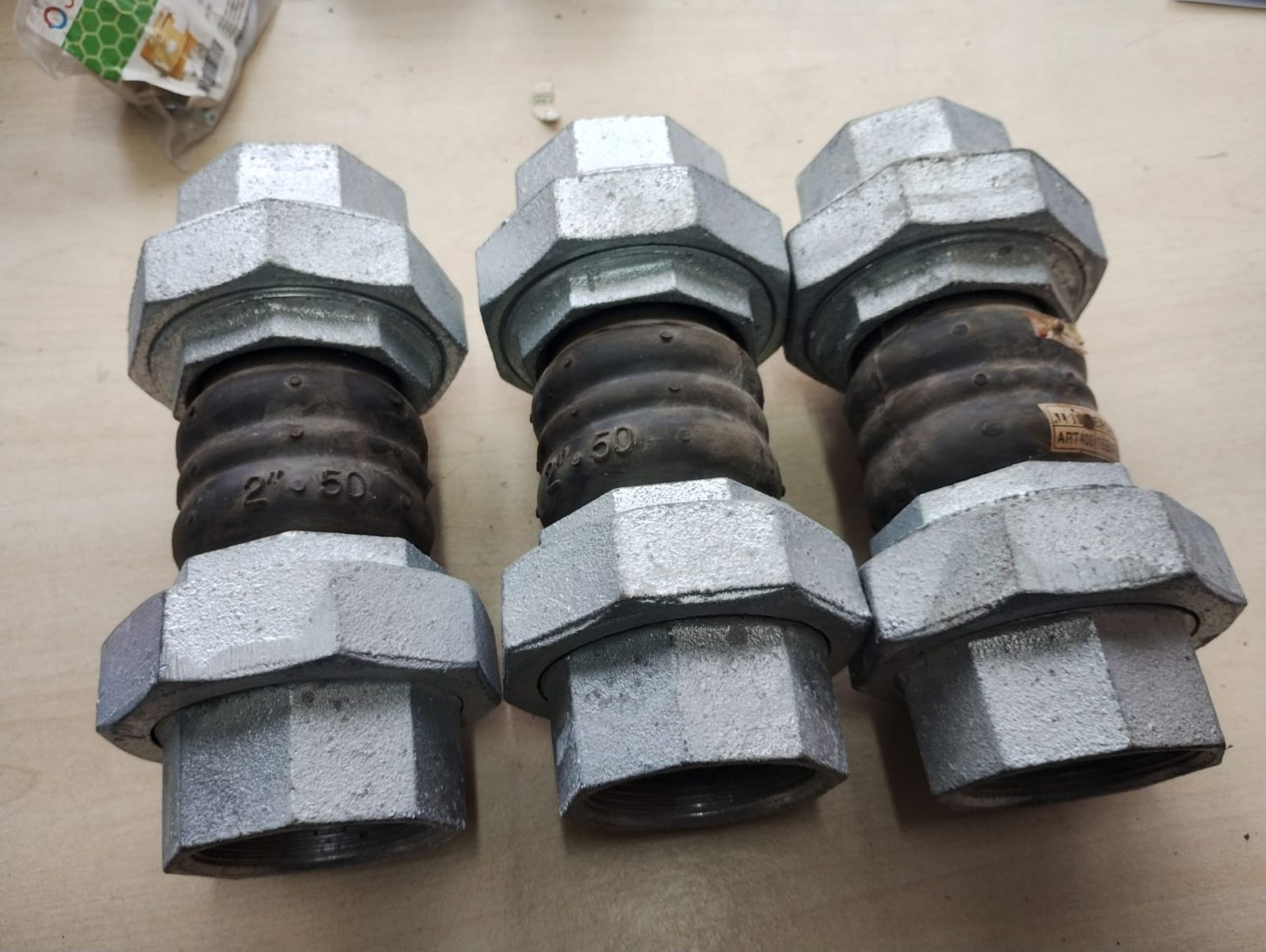 TECOFI RUBBER EXPANSION JOINT D17150/BSPT 2" 50MM EPDM 16 BAR- NEW - JOBLOT OF 3 - Image 5 of 6