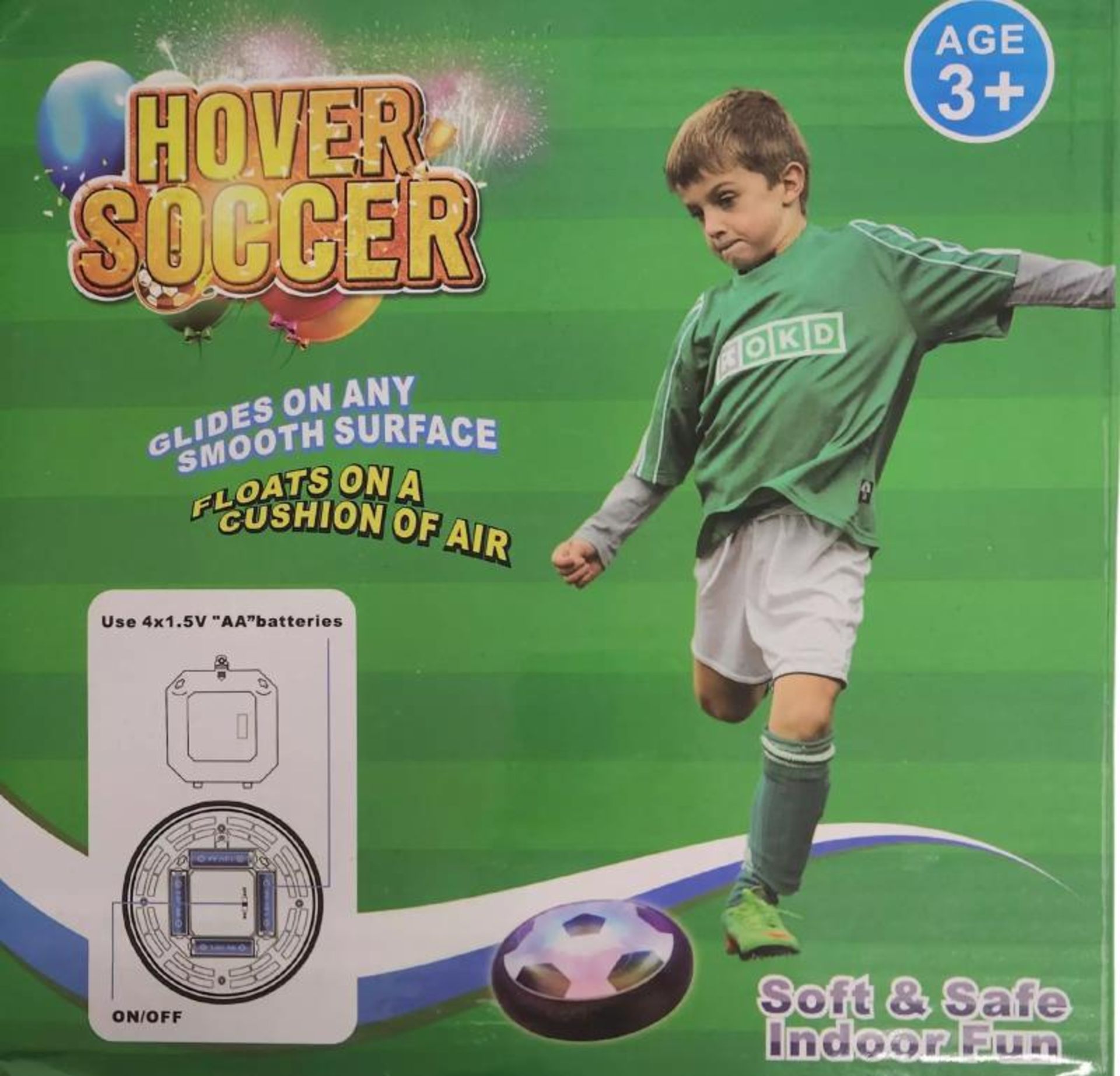 5 X KIDS HOVER SOCCER BALLS – AIR CUSHION TOY WITH LED LIGHTS – INDOOR FUN GIFT - Image 2 of 3