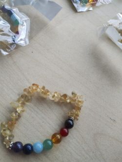 CITRINE CHIP RHINESTONE CHAKRA CRYSTAL CHIP BRACELET JOB LOT OF - 14- BRAND NEW