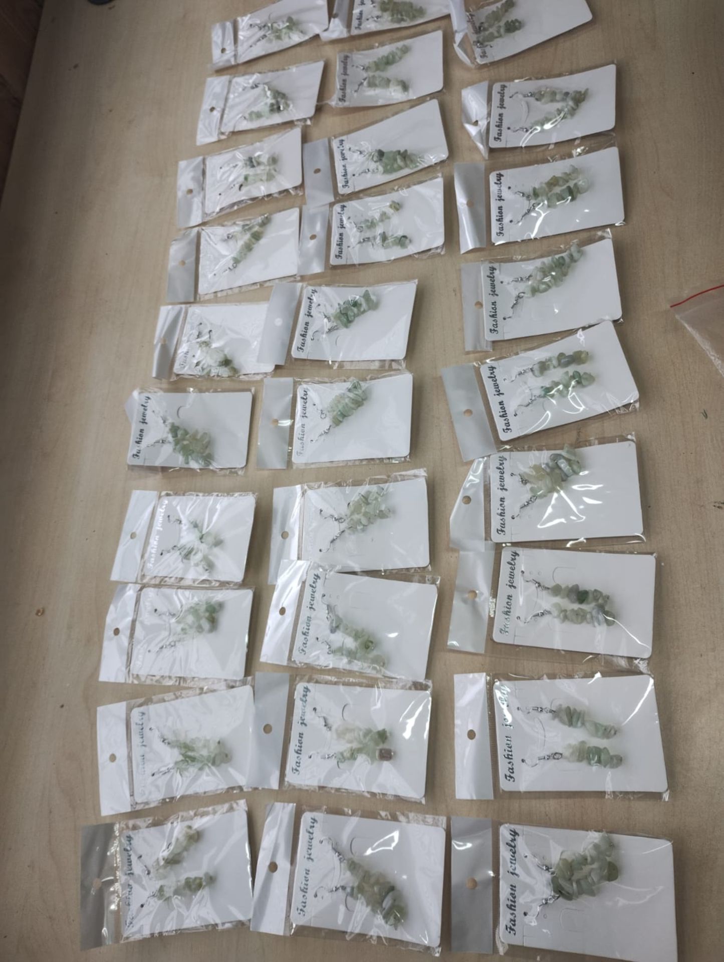 JADE CRYSTAL CHIP SS HANGING EARRING SETS - JOBLOT OF 29- BRAND NEW