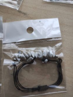 WHITE HOWLITE CRYSTAL CHIP ADJUSTABLE COTTON BRACELET JOB LOT OF 18 - BRAND NEW