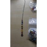 CHAKRA CRYSTAL BEAD WITH OM PENDANT S/S HANGING NECKLACES JOBLOT OF X 19- BRAND NEW