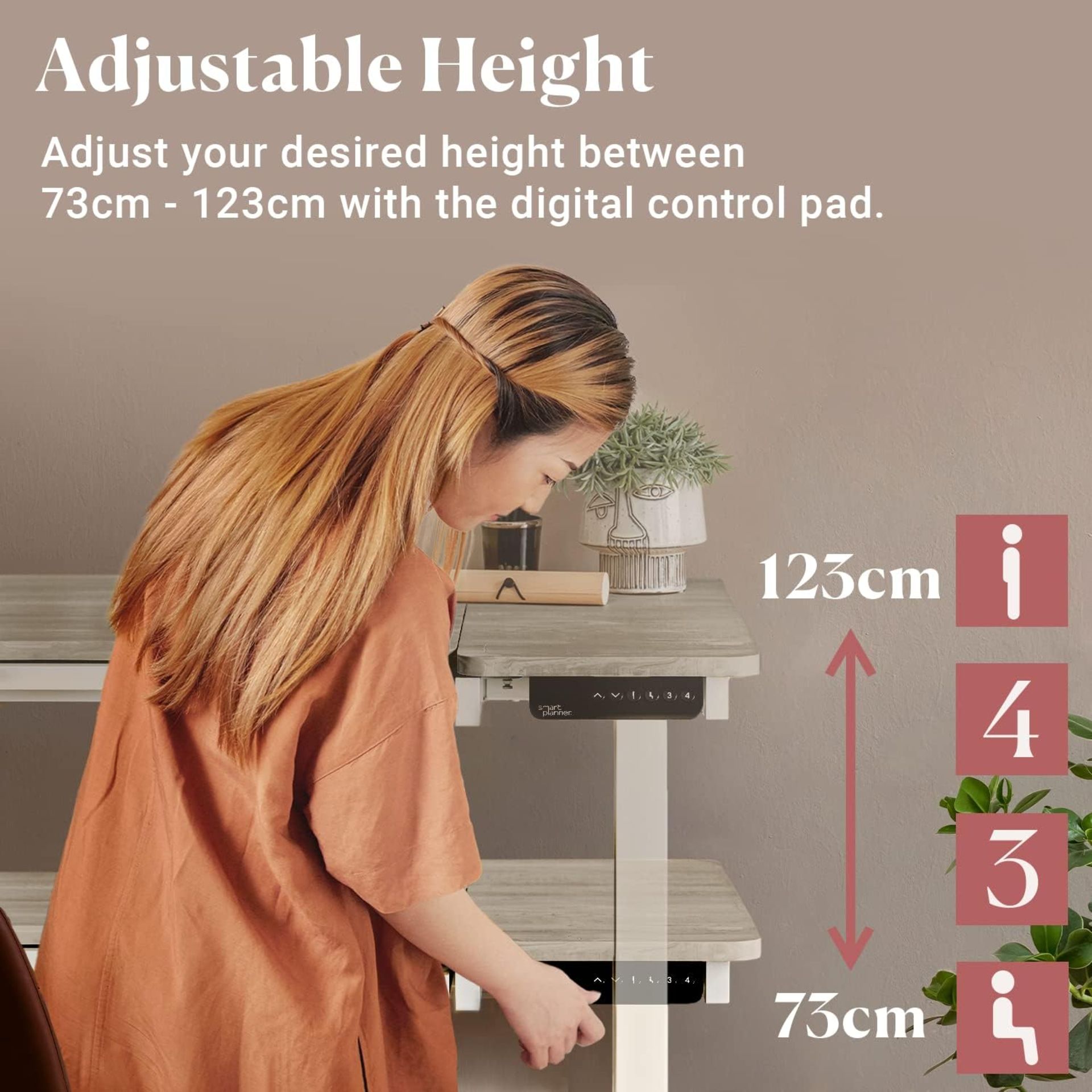 BRAND NEW ELECTRIC HEIGHT ADJUSTABLE SIT/ STAND DESK IN LIGHT WOOD X 16 PCS - Image 4 of 7
