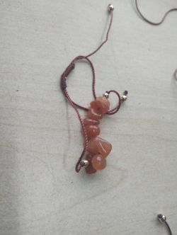 AGATE CRYSTAL CHIP BROWN COTTON ADJUSTABLE BRACELET JOB LOT OF 41- BRAND NEW