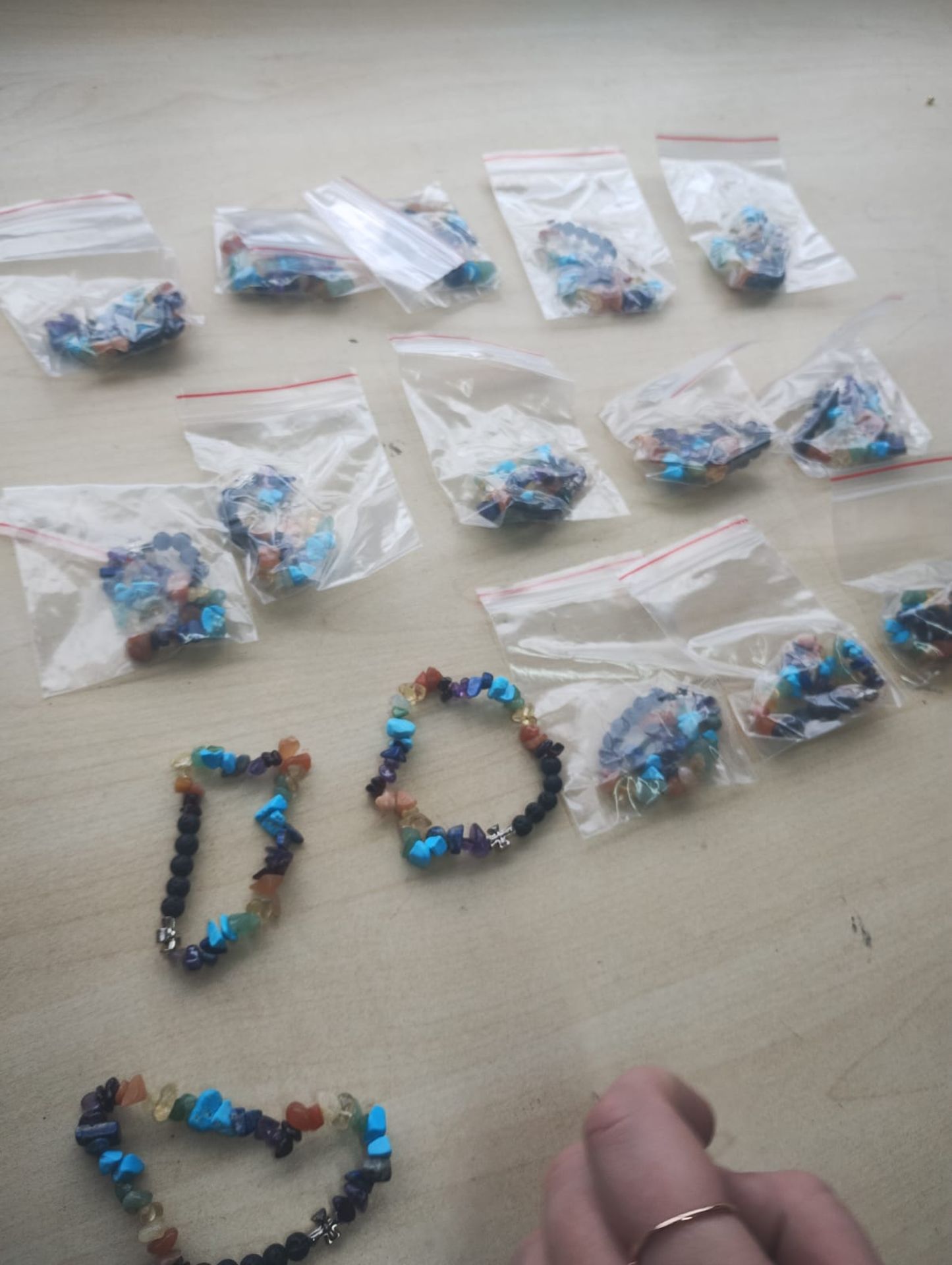 CHAKRA+ LAVA CRYSTAL CHIP CROSS BRACELET JOB LOT OF 17 - BRAND NEW - Image 2 of 3
