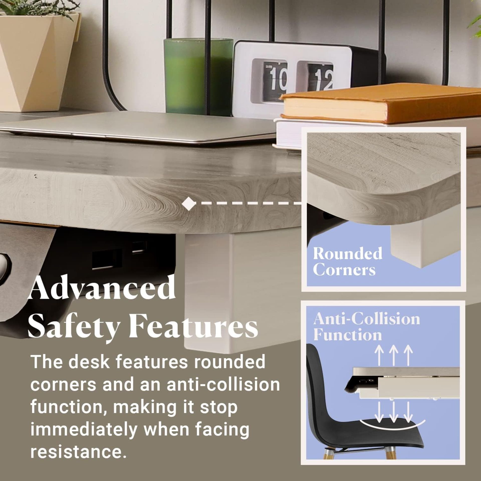 BRAND NEW ELECTRIC HEIGHT ADJUSTABLE SIT/ STAND DESK IN LIGHT WOOD X 16 PCS - Image 3 of 7