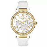 X5 CARAVELLE NEW YORK WOMEN'S CRYSTAL QUARTZ LEATHER 44 N104 IN A NICE GIFT BOX