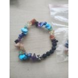 CHAKRA+ LAVA CRYSTAL CHIP CROSS BRACELET JOB LOT OF 17 - BRAND NEW