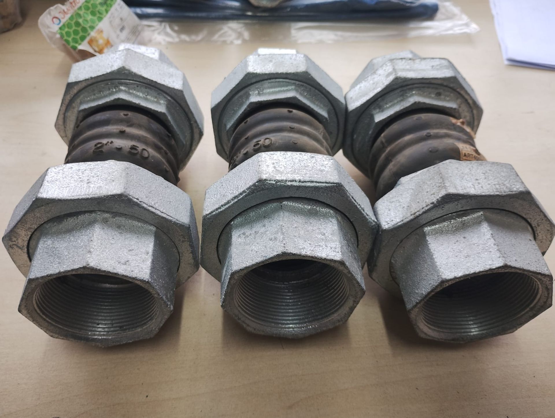 TECOFI RUBBER EXPANSION JOINT D17150/BSPT 2" 50MM EPDM 16 BAR- NEW - JOBLOT OF 3 - Image 2 of 6