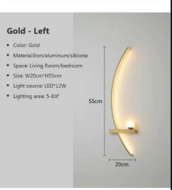 MODERN LED GOLD WALL SCONCES, LEFT& RIGHT SET -2PSC - JOBLOT OF 3 SETS