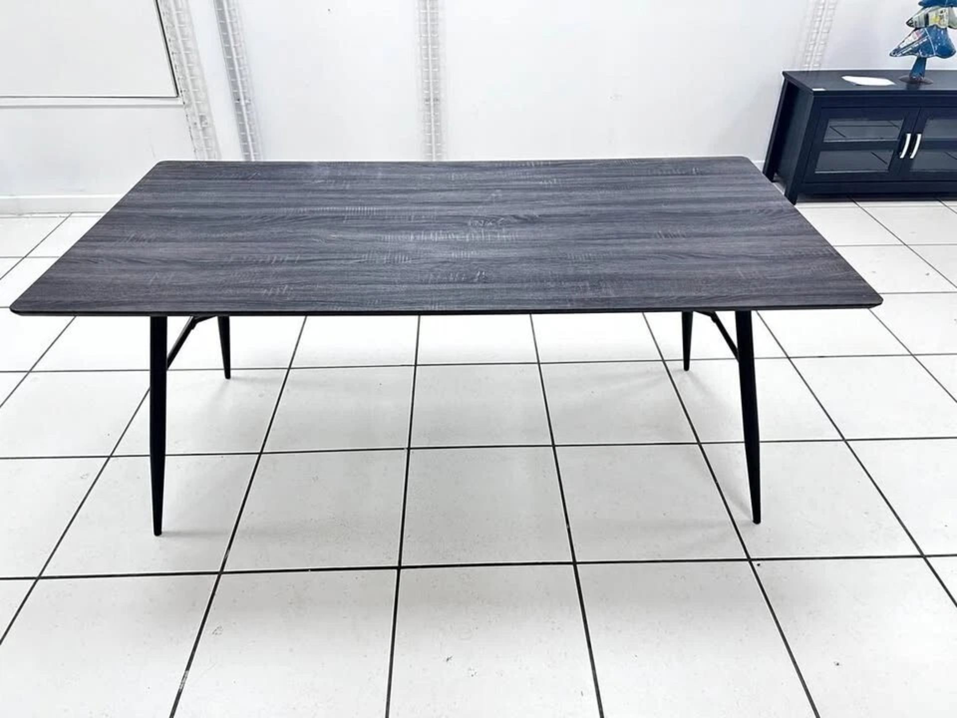 SCS DINING TABLE GREY WOOD CONCRETE AFFECT 180 CM 6 SEATER - Image 2 of 2