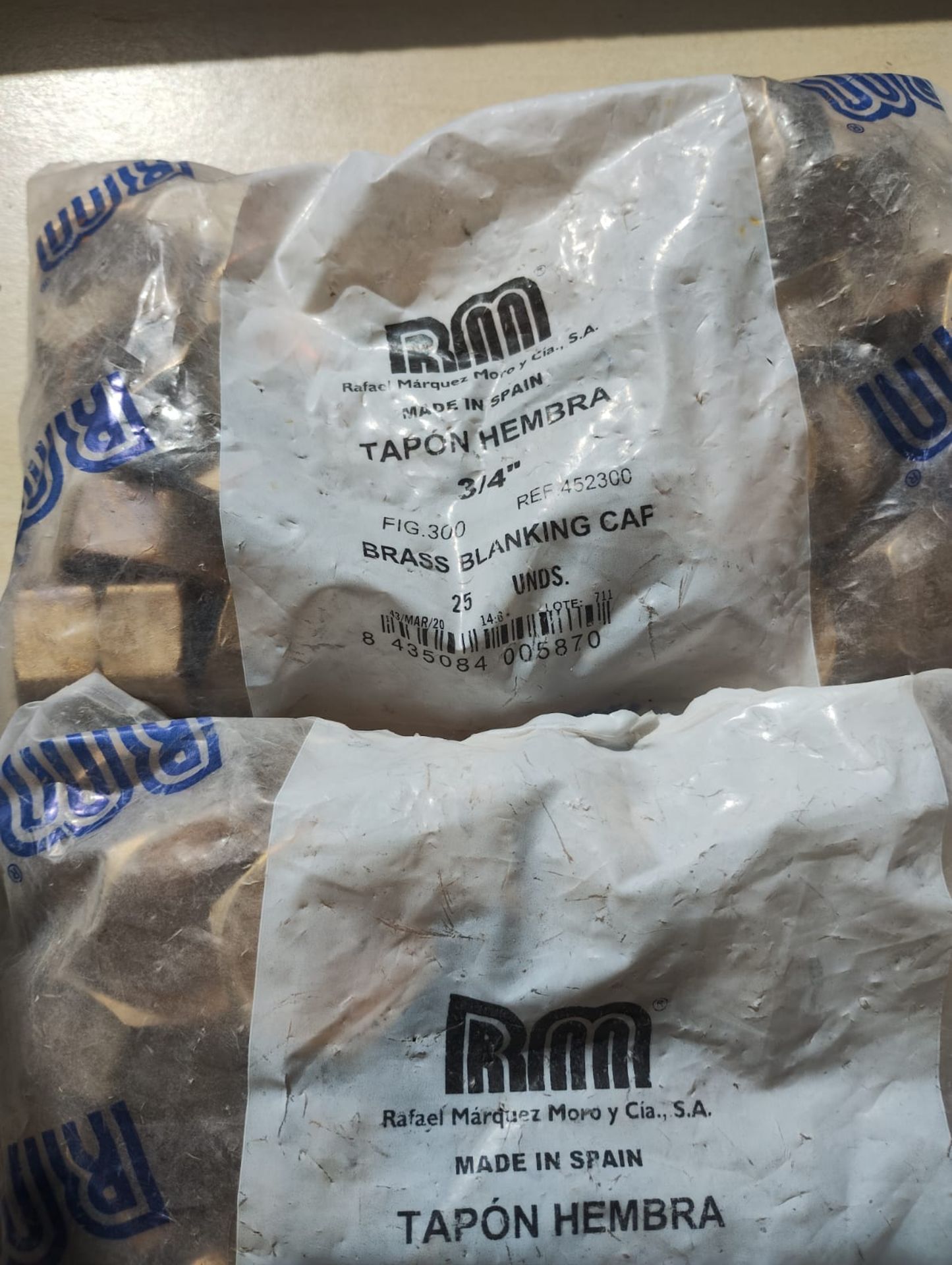 MASTERFLOW/RM - 3/4" BRASS BLANK NUT - PACKS OF 10S + 25S + BOX LOOSE - JOBLOT OF 155PSC - Image 6 of 8