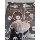 DAD ROCKS PLECTRUM KEYRING - 3 DESIGNS - BRAND NEW IN ORIGINAL PACKAGING - JOBLOT OF X22