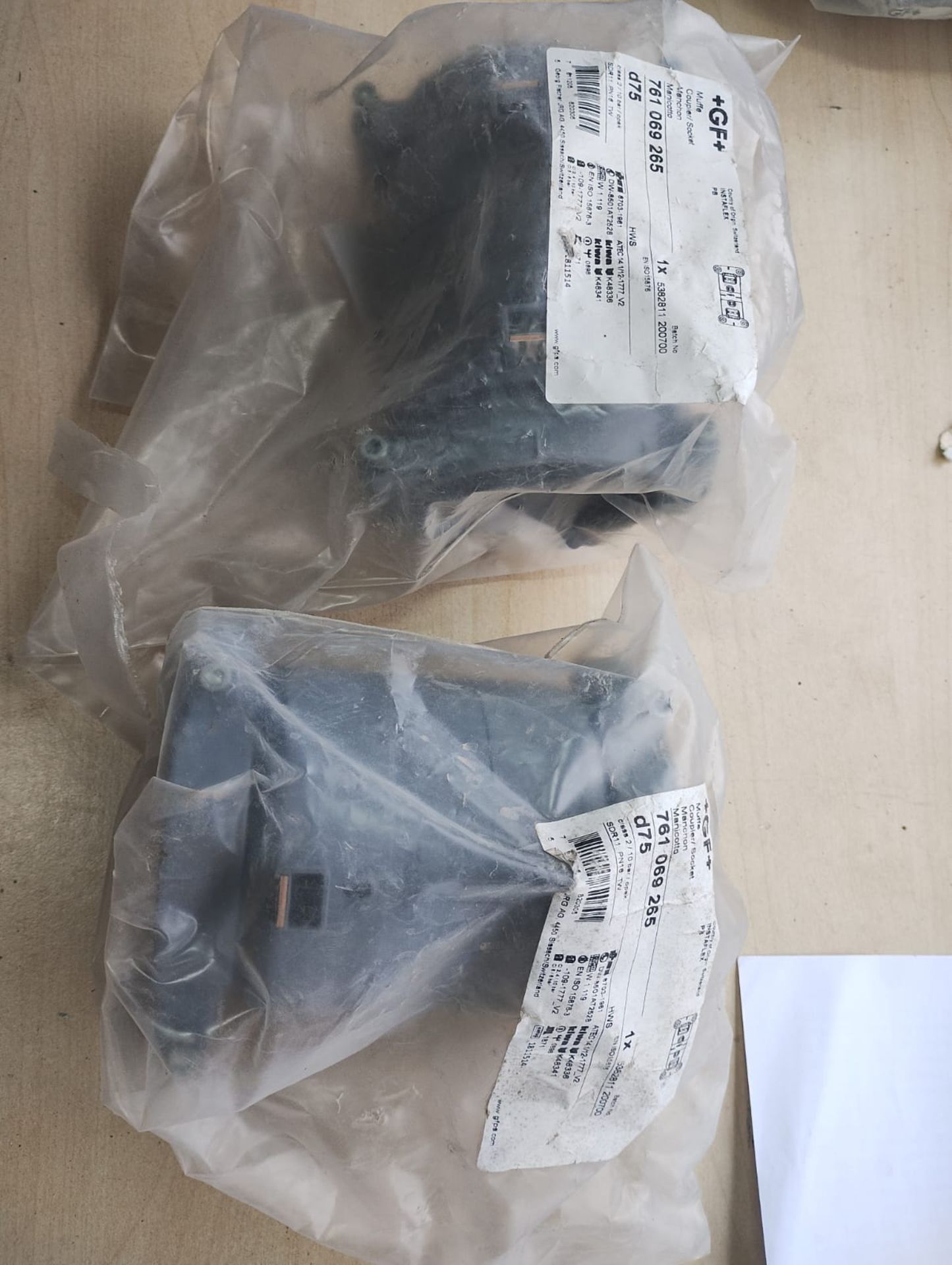 +GF+ INSTAFLEX GREY STRAIGHT COUPLER D75 (761 069 265) - JOBLOT OF 2, NEW IN ORIGINAL PACKAGING - Image 6 of 6