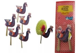 COLORFUL PEACOCK PARTY STICKS: 100 PACKS OF 6, TOTALING 600 PIECES