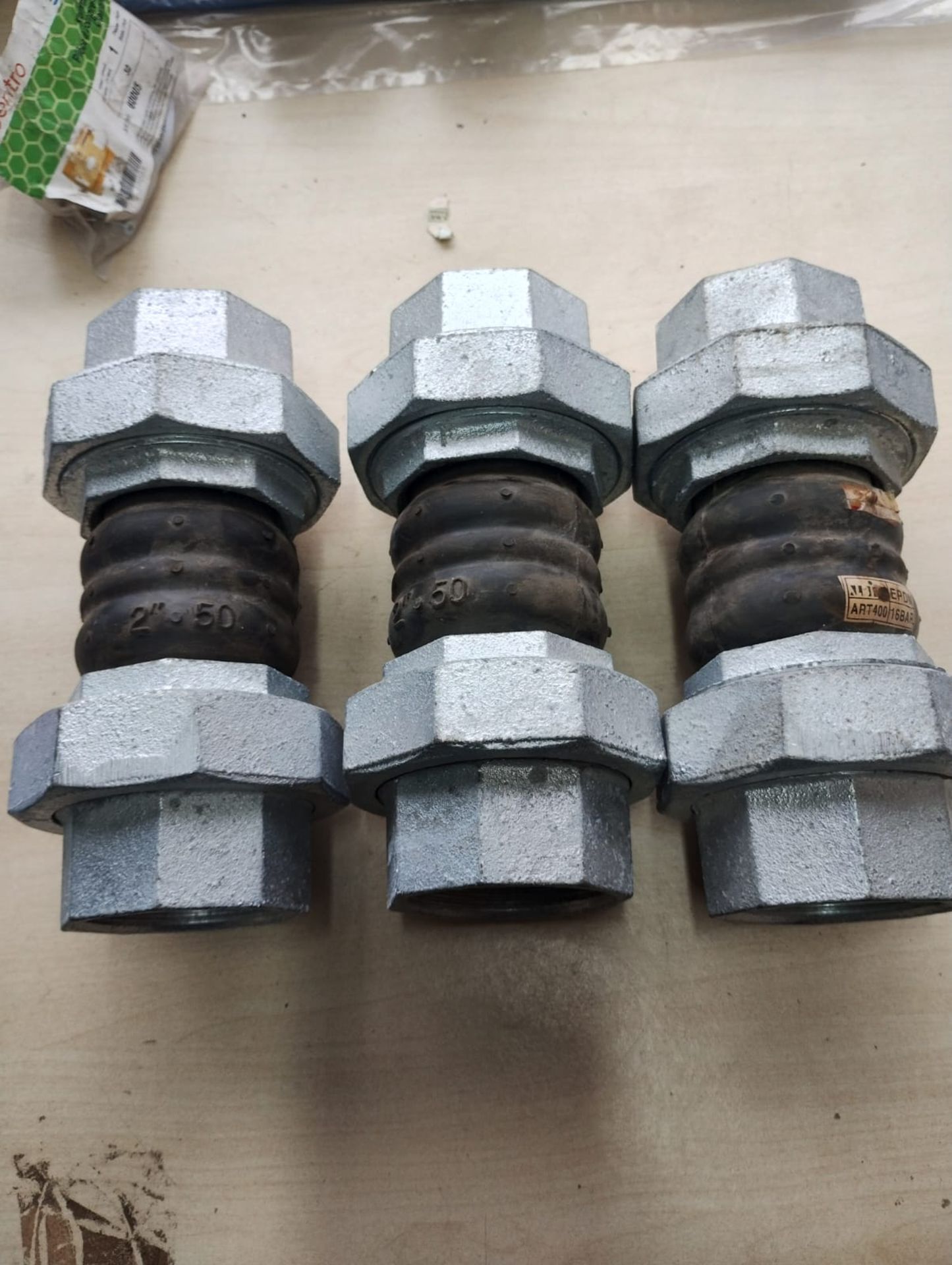 TECOFI RUBBER EXPANSION JOINT D17150/BSPT 2" 50MM EPDM 16 BAR- NEW - JOBLOT OF 3 - Image 6 of 6