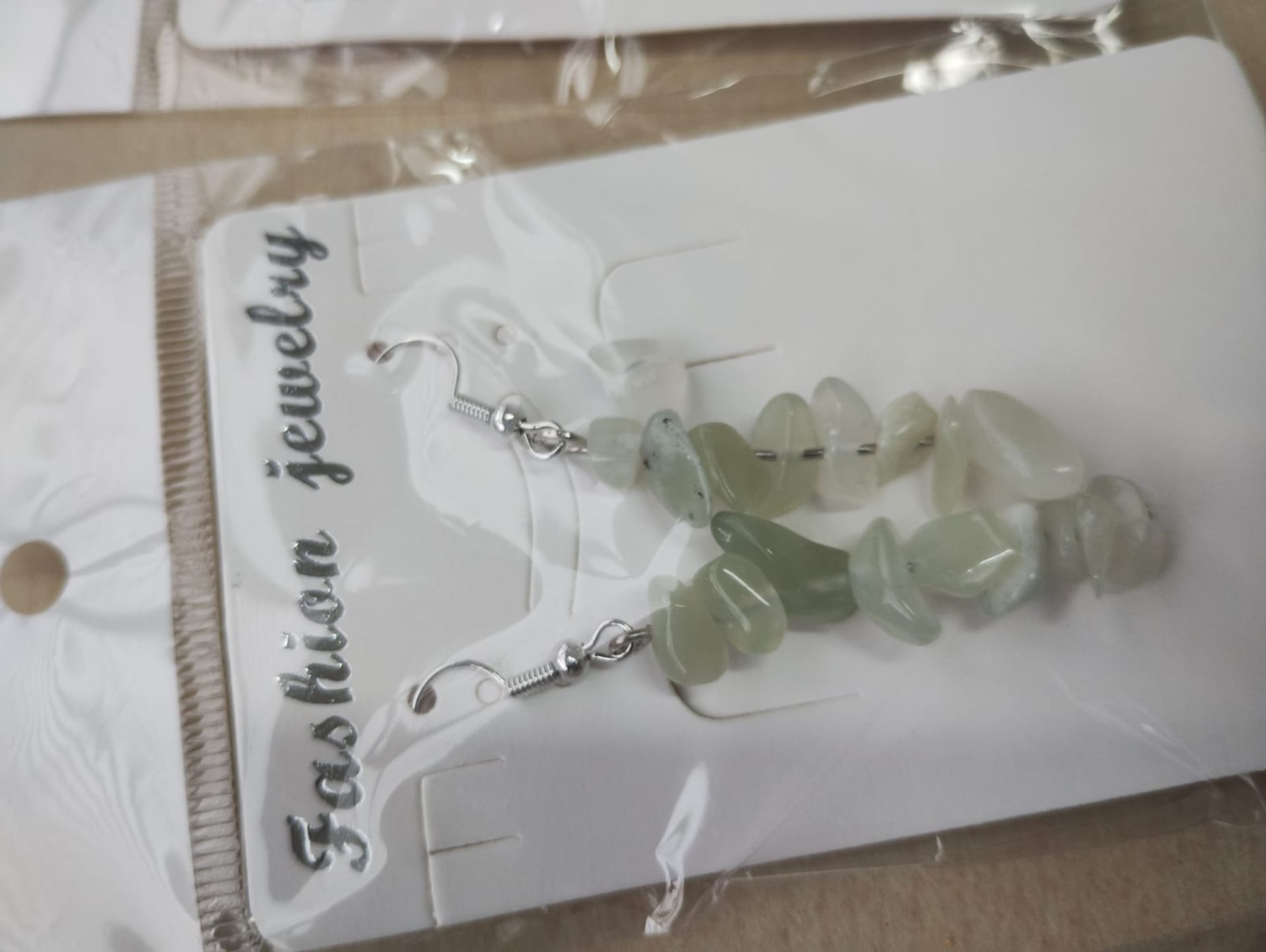 JADE CRYSTAL CHIP SS HANGING EARRING SETS - JOBLOT OF 29- BRAND NEW - Image 2 of 2