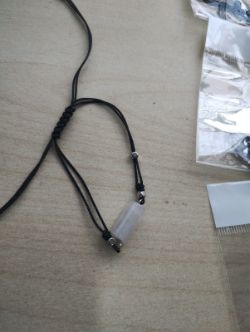 RQ + CLEAR QUARTZ CRYSTAL BARREL BLACK COTTON ADJUSTABLE BRACELET JOB LOT OF 9 - BRAND NEW