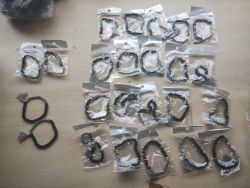 LAVA + GEMSTONE TASSEL BEADED BRACELETS - BRAND NEW IN ORIGINAL PACKAGING - JOBLOT OF 24