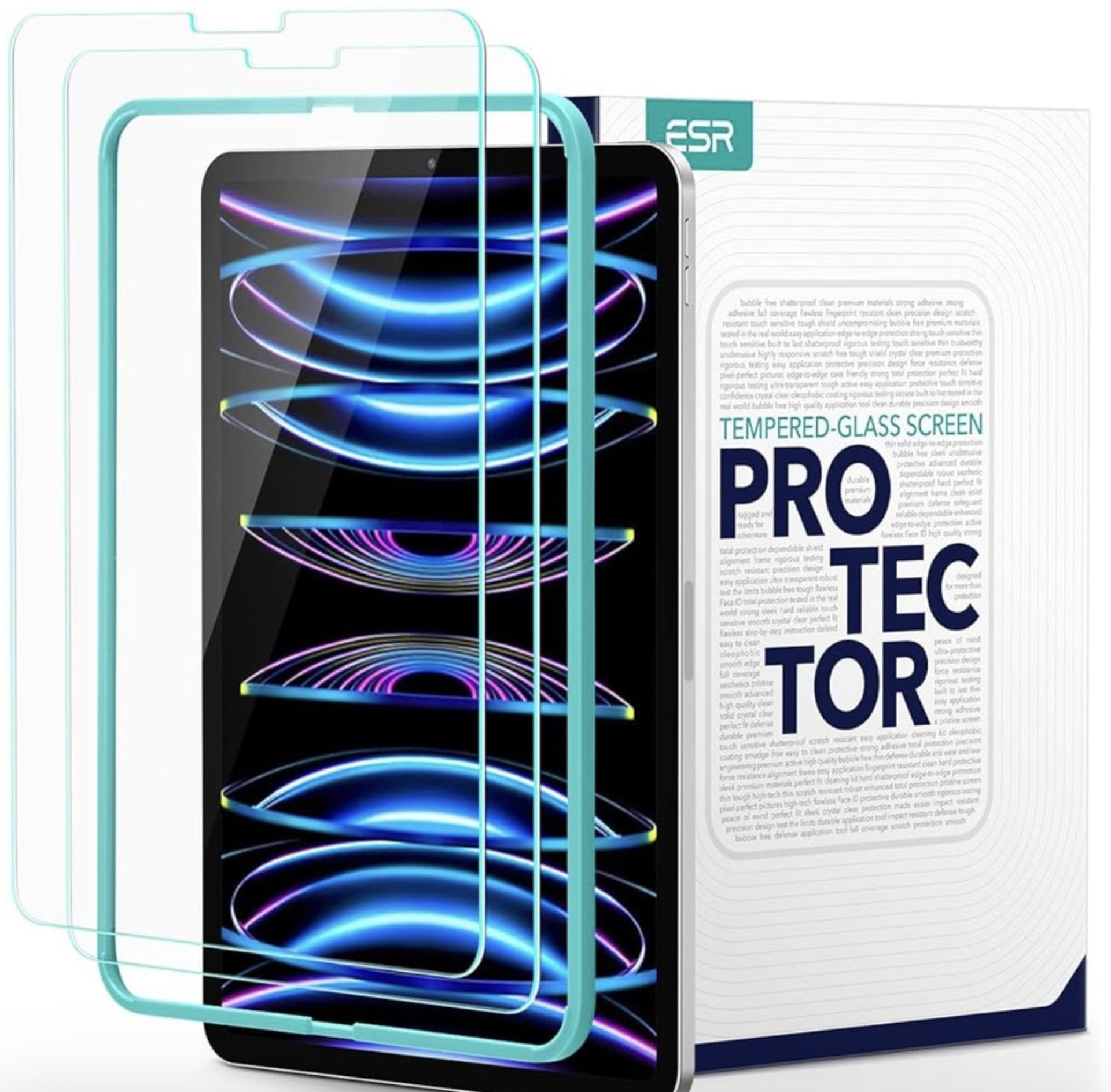 100 X NEW ESR IPAD SCREEN PROTECTORS. IN ORIGINAL PACKAGING. RRP £ 1,500.00