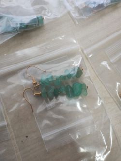 ADVENRINE CRYSTAL CHIP SS GOLD TONE HANGING EARRING SETS - JOBLOT OF 32- BRAND NEW