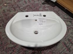 JOBLOT OF 20 X SEMI RECESSED WASH BASIN 2 TAP SIZE - 550 X 405 ON 1 PALLET