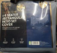JOB LOT OF 6 PREMIUM 6-8 SEATER RECTANGULAR PATIO SET COVER GREY MASSIVE RE SALE POTENTIAL