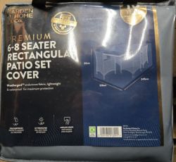 JOB LOT OF 6 PREMIUM 6-8 SEATER RECTANGULAR PATIO SET COVER GREY MASSIVE RE SALE POTENTIAL