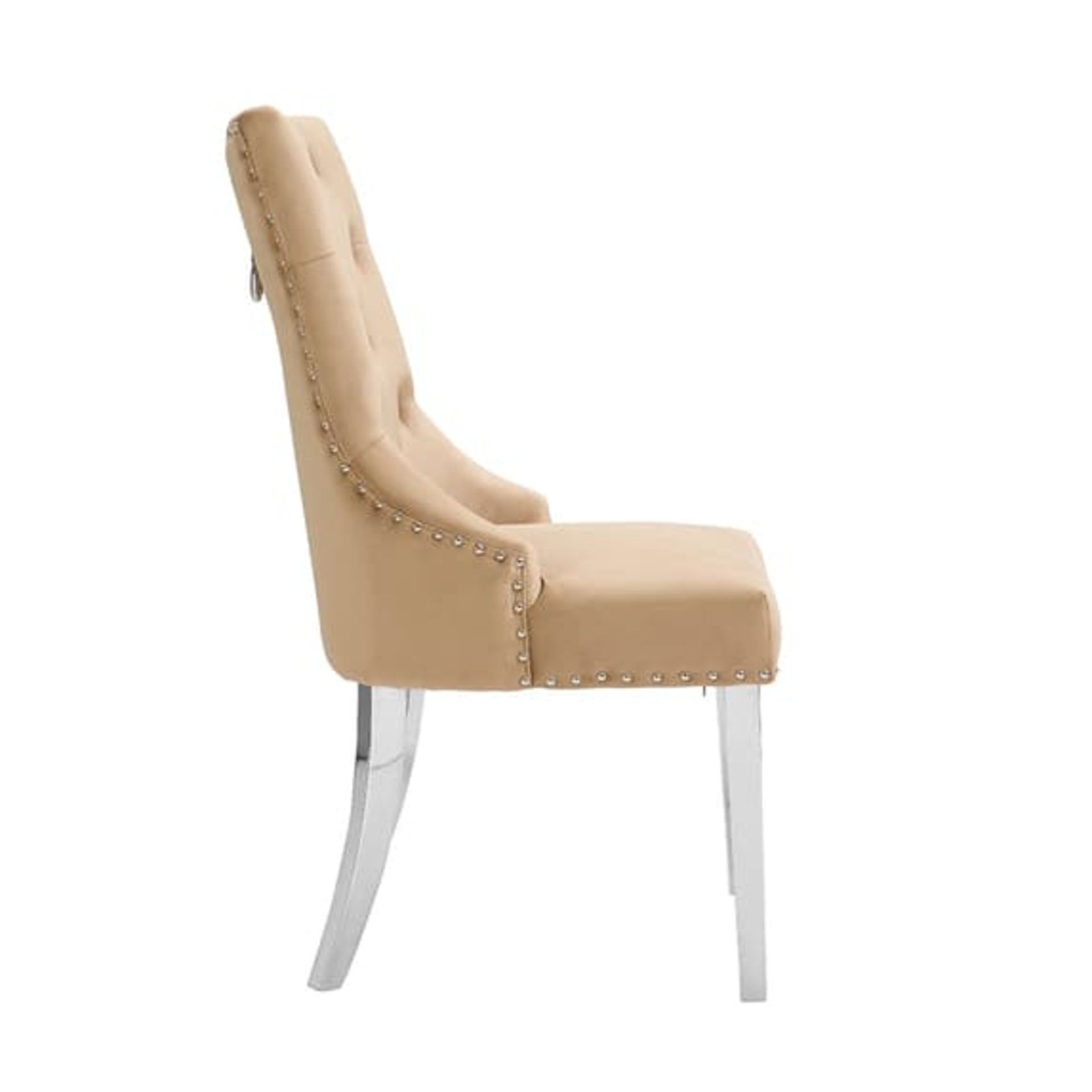 VELVET BUTTON BACK DINING CHAIR - IMPERIAL - Image 4 of 11