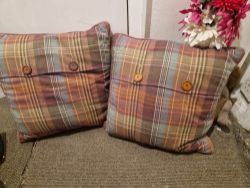 HOTEL QUALITY TARTAN FEATHER FILLED PILLOWS