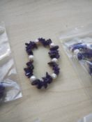 AMETHYST+ BLUE HOWLITE CRYSTAL CHIP 6 PEARL BRACELET JOB LOT 21 - BRAND NEW