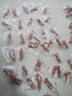 CARNELIAN CRYSTAL CHIP SMALL SS BEADED HANGING EARRING SETS - JOBLOT OF 58- BRAND NEW